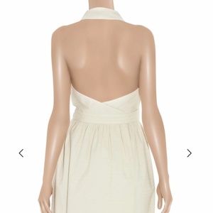 Milly Textured Cotton Backless Dress Off-White Size 0 NWT